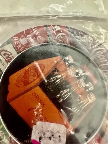 Vintage 1990’s Coca Cola Coaster Set Sealed Rare Design Glass Coke Bottles - Picture 6 of 9