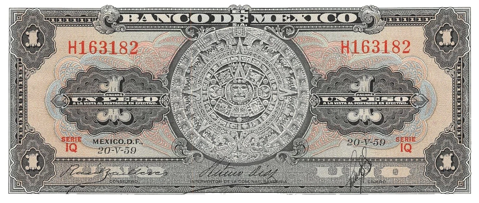 Ungraded 1959 Mexican Paper Money