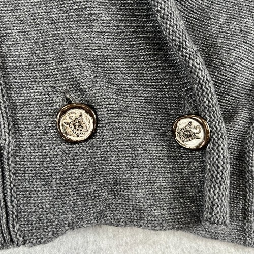 Brebis Noir Womens 44 Cropped Jacket Cardigan Made in Italy Gray NWT - Picture 5 of 18