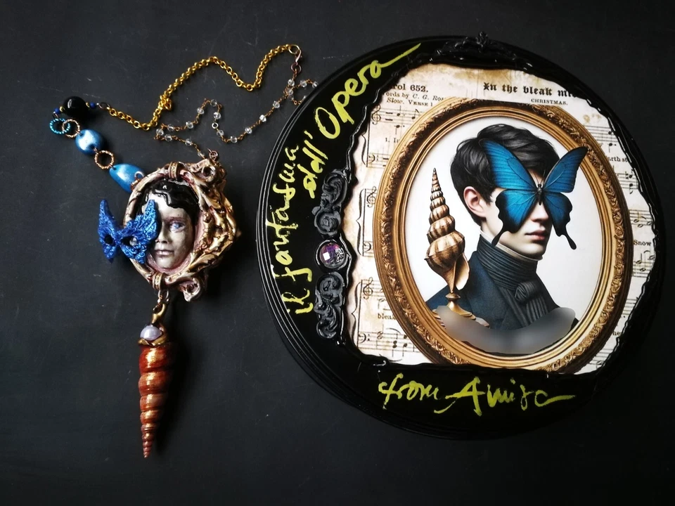 Fantasma de la Ópera Bisutería Muñeca Cabeza Colgante Actor Teatro Máscara Dije Foto 3 de 4