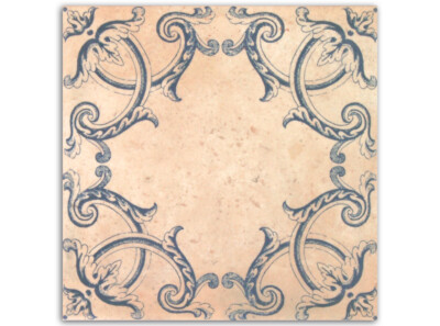 Spanische Bodenfliese ''Barro Dekor 1'', 20x20 cm, antikes Muster, auch Wandfliese