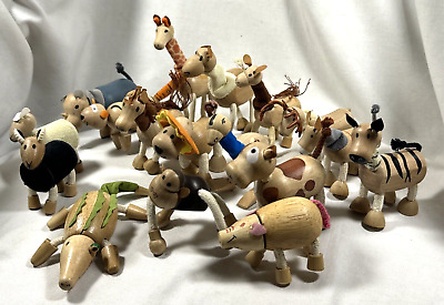 PRE-OWNED OLDER LOUX ANAMALZ LOT OF 17 WOODEN POSEABLE PRE-OWNED OLDER LOUX ANAMALZ LOT OF 17 WOODEN POSEABLE