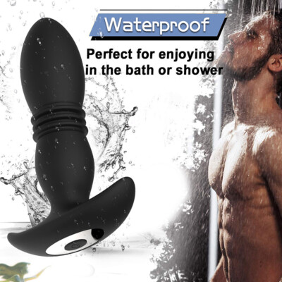 Male Wearable Telescopic Silicone Anal Butt Plug Thrusting Prostate  Massager | eBay