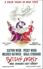 Blithe Spirit Herald Flyer Ad, Peggy Wood, Clifton Webb, Natwick, OBC, NYC, 1943