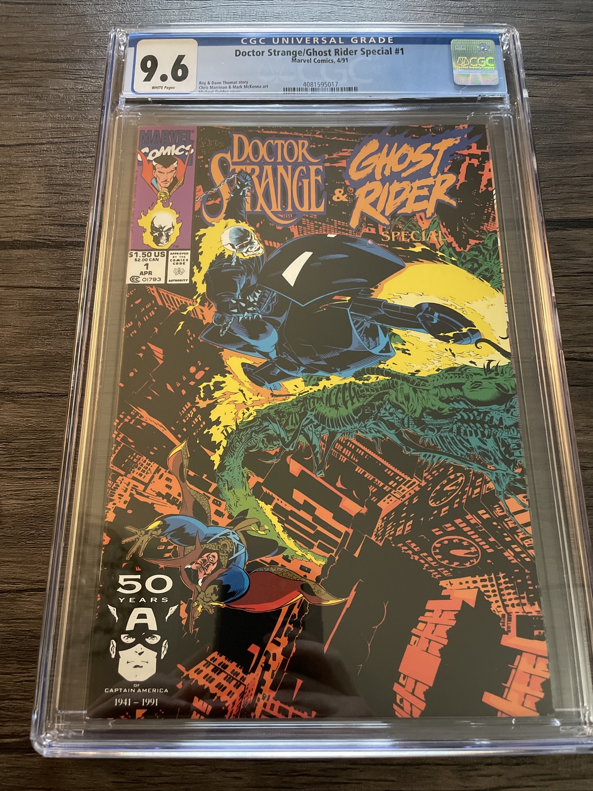 DOCTOR STRANGE / GHOST RIDER SPECIAL #1 CGC 9.6 GRADED 1991 MICHAEL ...