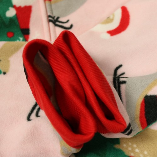 Carter's Christmas Tree Santa Reindeer Sleigh Fleece Footed Pajama Pink Girls 7 - Picture 6 of 21