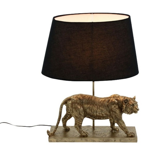 Tischlampe Tiger Gold Schwarz Tischleuchte Lampe Leuchte Deko Schreibtischlampe-image