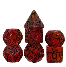   Amber Crackle Dice Set    TPK  RPG DnD Dungeons Dragons AD D Pathfinder d20 B
