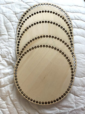 9" Basket Bottom For Crochet Unfinished Wooden Round Weaving Knitting - 5 pieces