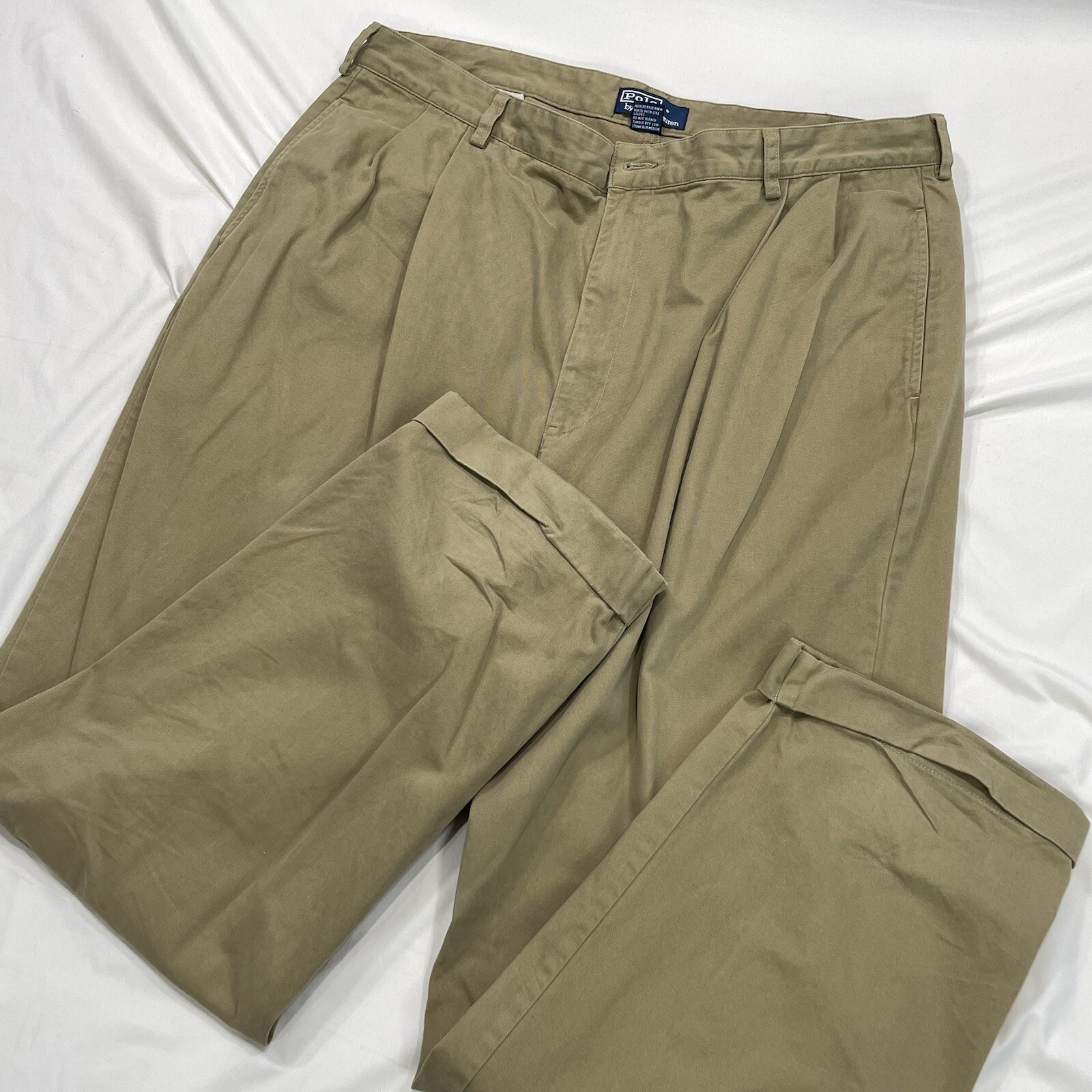 Polo Ralph Lauren Pants Mens 40X30 Cotton Hammond Pleated Straight