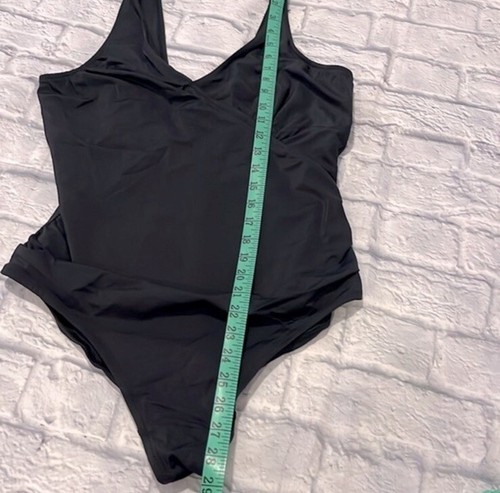 Laura Torelli beach black one piece swimsuit Sz 48/50 - Picture 6 of 7