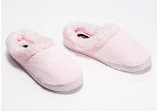 Cuddl Duds - Frosted Faux Fur Clog Slipper - Blush - Small 5 - 6