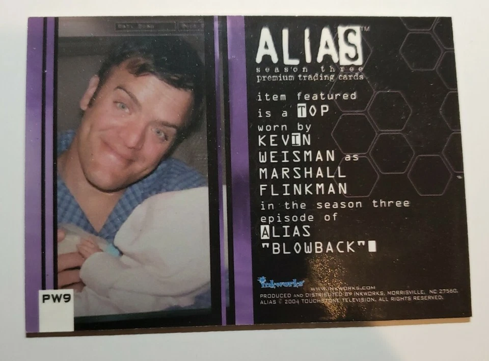 PW9 KEVIN WEISMAN SEASON 3 ALIAS COSTUME WARDROBE CARD INKWORKS - Image 2 of 2