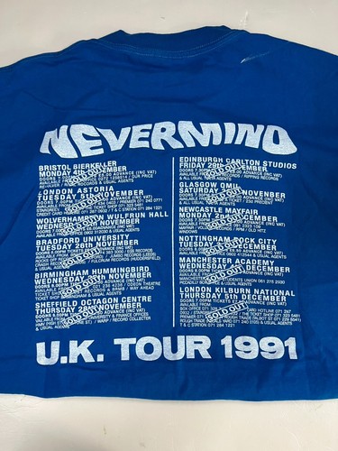 T-shirt single stitch NIRVANA STAFF BLUE NEVERMIND UK. TOUR Long Sleeve Size XL - Picture 20 of 23