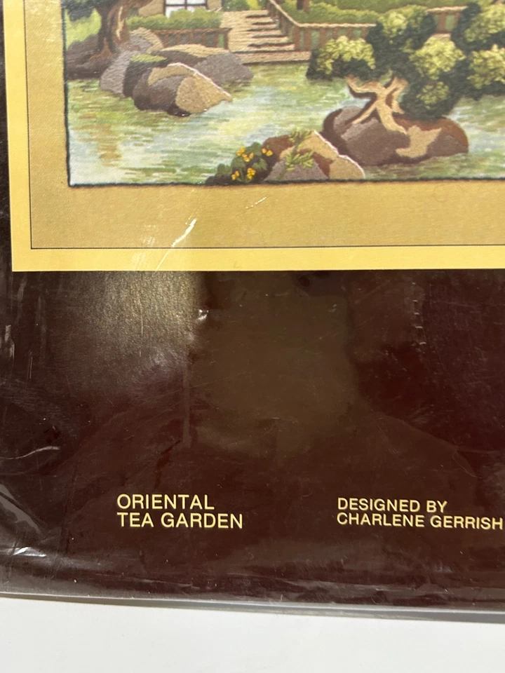 New VTG Sunset Stitchery Crewel Embroidery Kit Oriental Tea Garden #2485 1982 - Image 3 of 4