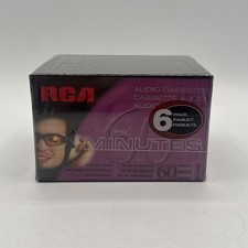 6 RCA Audio Cassette Tape 60 Min Normal Bias Hi-Fi Stereo Type 1 - Sealed Pack