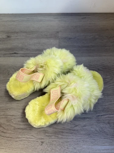 *NWOB* Ugg Oh Yeah sandali donna gialli a pois slide taglia 8