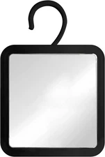 MIRRORVANA Hanging Fogless Shower Mirror for Shaving 6.3"L x 6.3"W, Black 