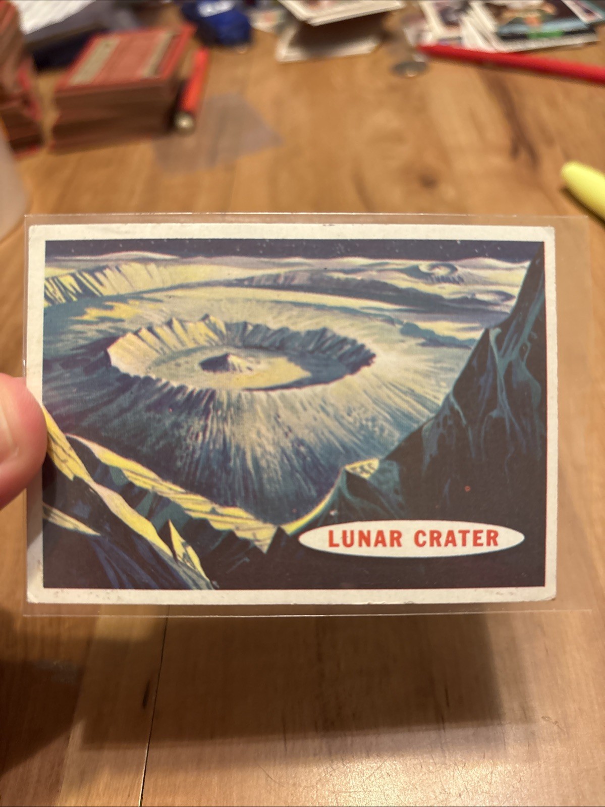 1957 Topps Space Cards #40 Lunar Crater ~  Excellent +-