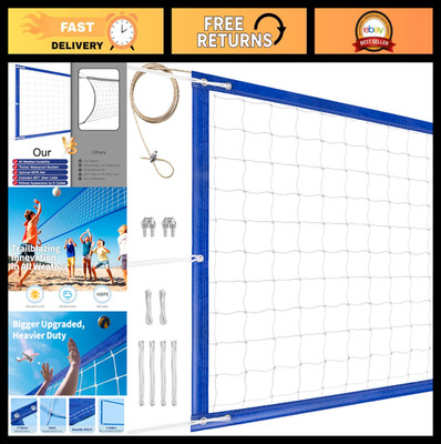 Heavy Duty Professional Volleyball Net - All Weather, Stainless Steel Cable, 32x