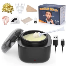 Nose Wax & Ear Hair Removal Kit USB Rapid Heating For Men and Women W/100g Wax