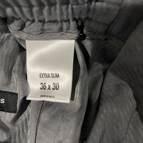 Pantalones de traje Express extra ajustados gris claro mezcla de lana tecnología moderna con cordón 36/30 - Imagen 6 de 6