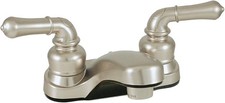 Mobile Home 4" Brushed Nickel Lavatory Faucet with Lever Handles
