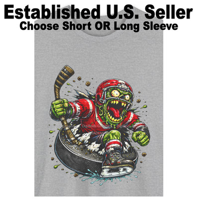 Ice Hockey Zombie Team Player Puck Blast DigiRods Funny Cartoon T Shirt