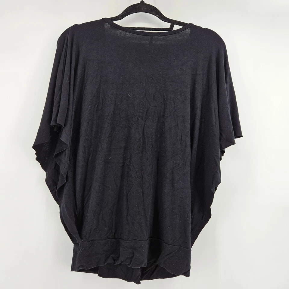 Top túnica boho negro con cuentas cuello en V manga dolman talla M caprichoso vacaciones Foto 2 de 4