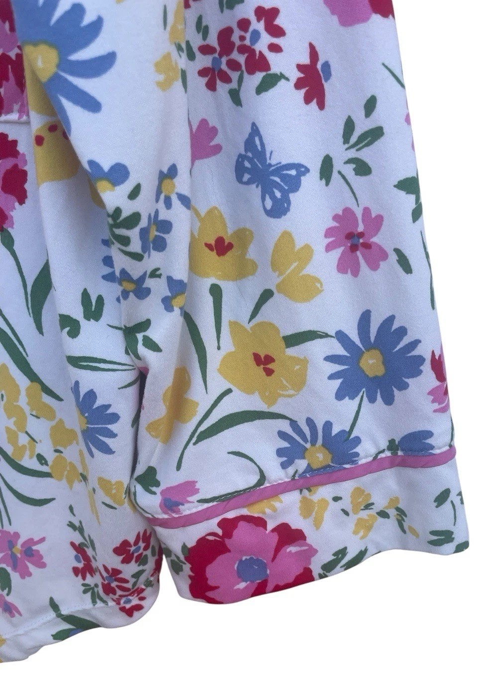 Kate Spade Women’s Size Medium Floral Pajama Shirt Button Front Pocket Stretch thumbnail 4