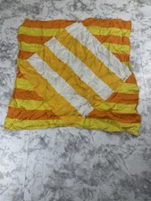 Vintage Orange Yellow Geometric Square Scarf Retro Bold Print 1970s Style