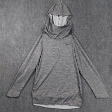 Nike Dri-FIT Hooded Shirt Mens Small Gray Long Sleeve Running Training