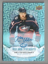 2022-23 Upper Deck Ice Hockey Sub Zero Rookie AUTO Blue #SZ-TF Trey Fix-Wolansky