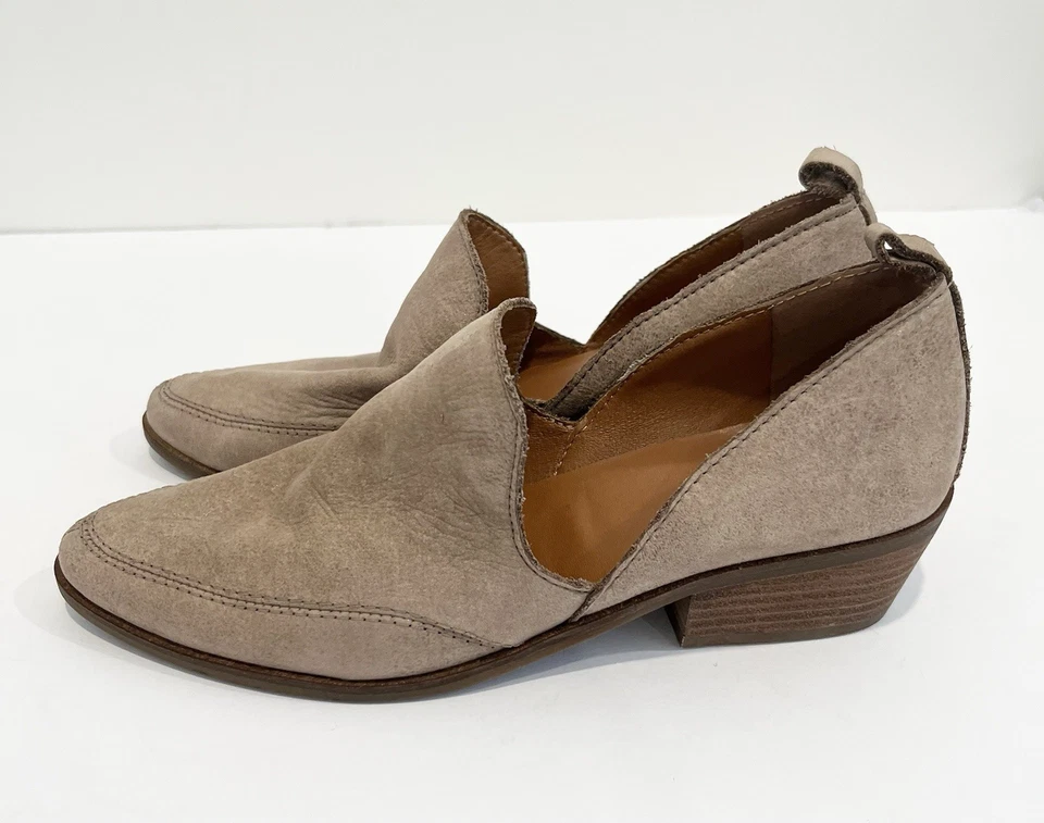 Mocasines Lucky Brand Mahzan Puntera Punta Cuero Ranura Lateral Beige Talla 7.5 Foto 4 de 4