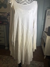 Free People White Asymmetrical Dress. Cold Shoulder Sz Small. Boho