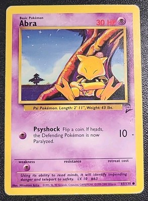 Pokémon TCG Abra Base Set 2 65/130 Regular Unlimited Common