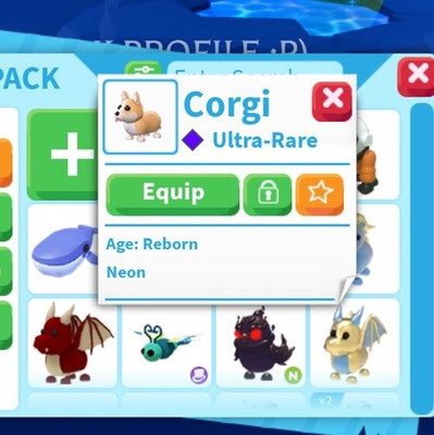 Adopt Me! Ultra-Seltener Neon Corgi Virtuelles Haustier In-Game Item für PC