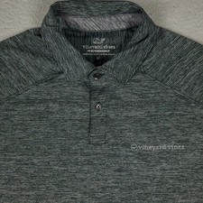 Vineyard Vines Polo Shirt Mens Medium Gray Performance Golf Short Sleeve
