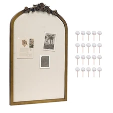 Wood Antique Gold Bulletin Boards 19"x31",Ornate Vintage Cork Board for Wall ...