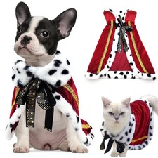 Pet Cloak King Dog Cape Robe Cute Halloween Christmas Cat Costume Small, Red
