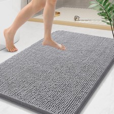 Arotive Bathroom Rugs 44x24, Extra Soft Absorbent Shaggy 44" X 24", Grey