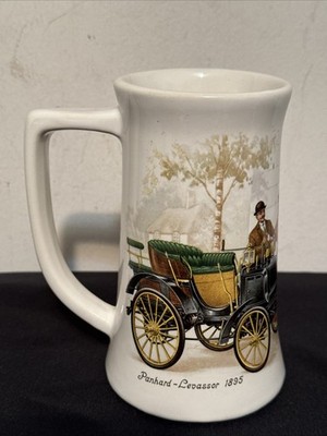 VINTAGE McCOY USA PANHARD LEVASSOR 1895 Beer Stein Mug ANTIQUE CAR AUTO 