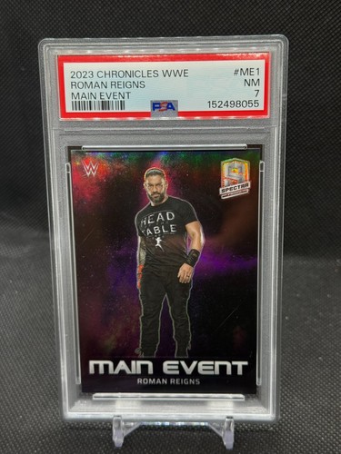 Roman Reigns 2023 Panini Chronicles WWE Main Event PSA 7