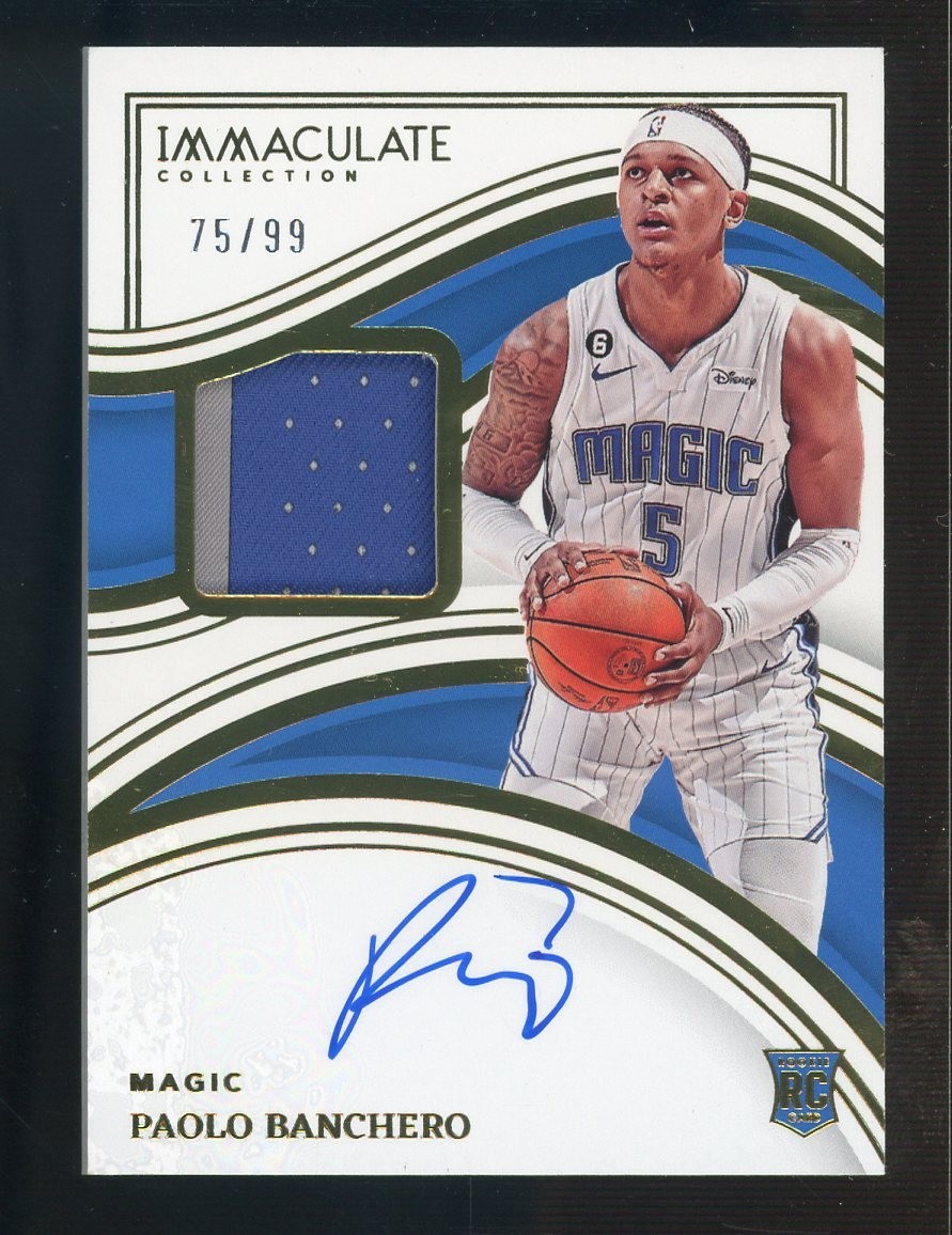 2022-23 Immaculate Collection #105 Paolo Banchero RPA RC 2-Color Patch AUTO /99