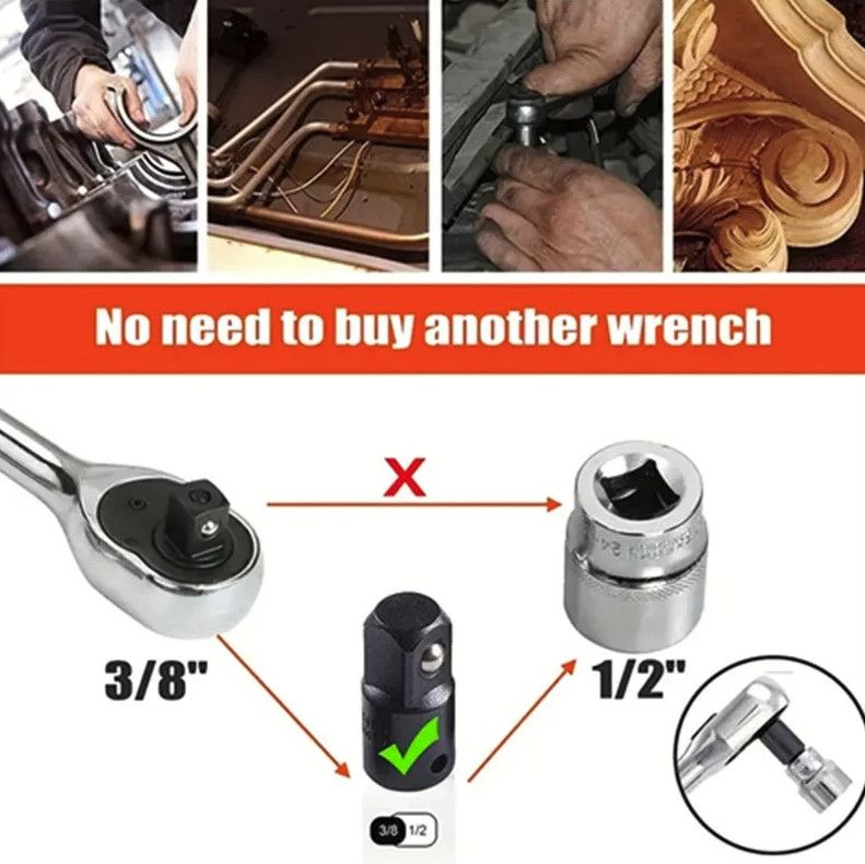 12pcs Impact Socket Adapter & Reducer Set Drill Extension Nut Driver Kit - NEW