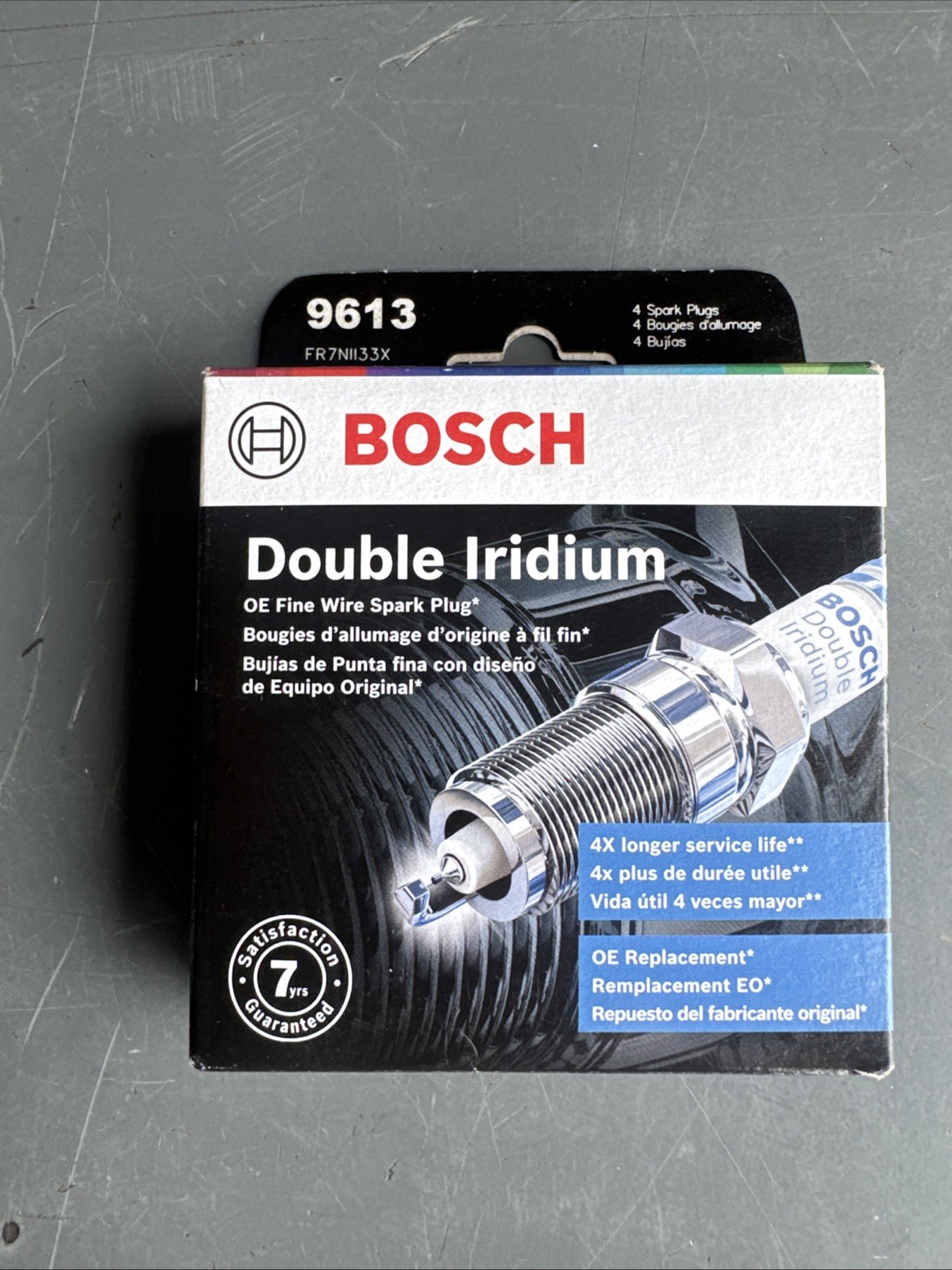 NEW SET OF 4 BOSCH 9613 FR7NII33X DOUBLE IRIDIUM OE FINE WIRE SPARK PLUGS
