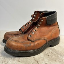 Red Wing 620 Moc Toe Work Boots Brown Leather Mens 6.5 D Vintage Made in USA