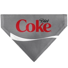 Coca-Cola Pet Bandana Diet Coke Logo Gray Red White Slip On Collar Bandana Only