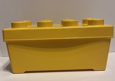 LEGO Storage Brick Case 8 Stud Large Yellow Container Plastic Bin Empty 14x7x7