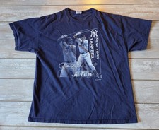 2007 DEREK JETER New York Yankees STITCHES T-Shirt Navy Adult XL MLB Rare